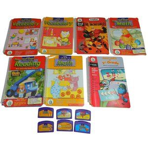 LeapPad Phonics Leap Frog Lot Leap Start 7 Books, 6 Cartridges Mixed Lot